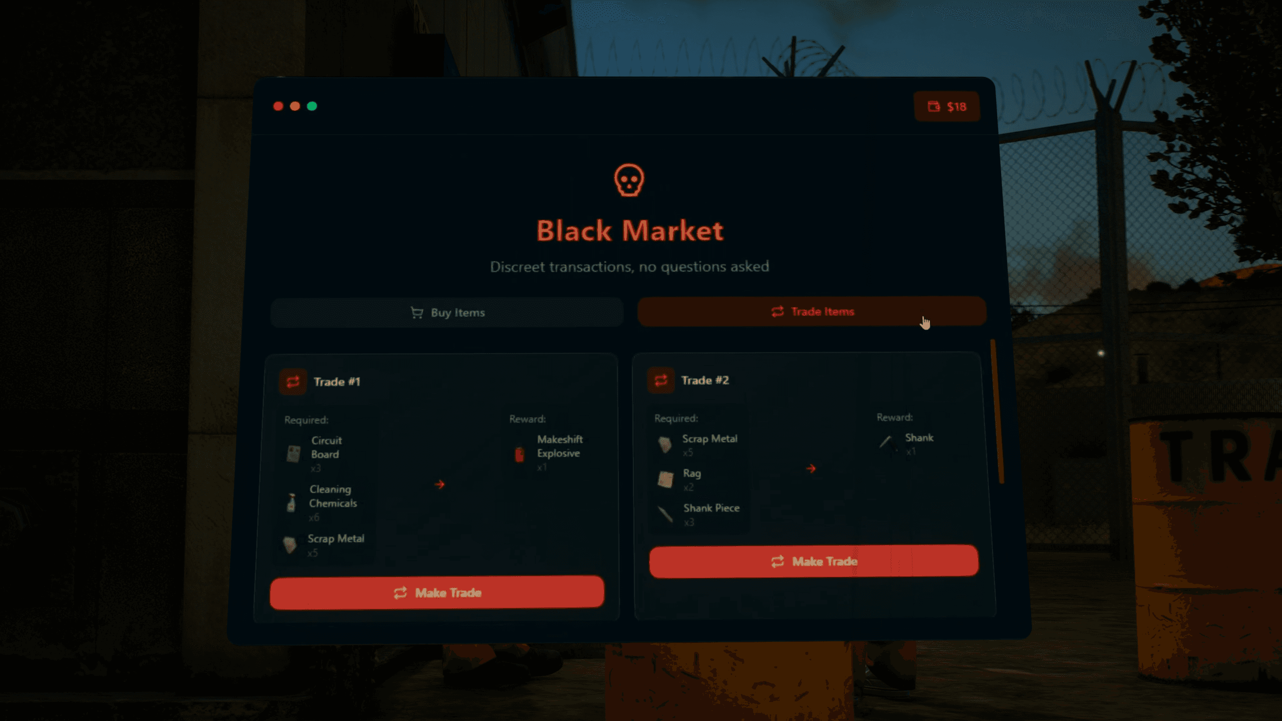 Illegal Shop & Inmate Trading